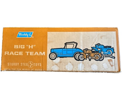 Vintage Buddy L Pressed Steel Toy Brute Highway Stop Set Texaco