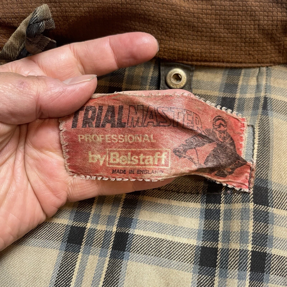 Vintage 50s Belstaff Trialmaster Waxed Cotton Motorcycle Jacket Lightning Zipper