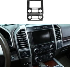 Central Control Navigation Panel Trim for Ford F150 2015-2020 Black Wood Grain