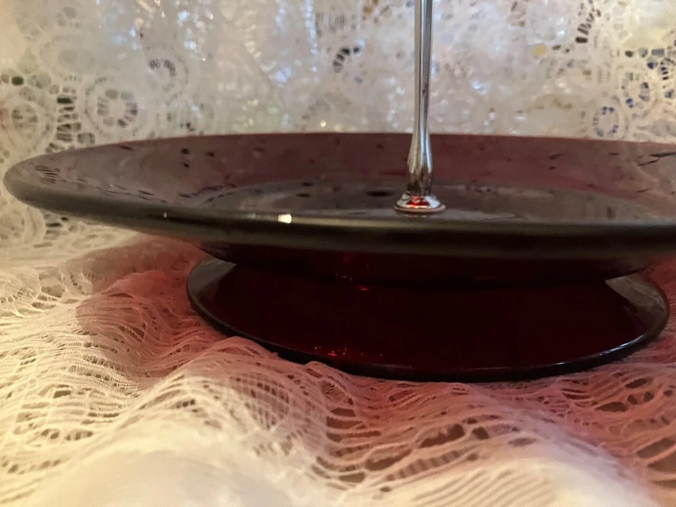 Anchor Hocking Royal Ruby Red 3 Tier Tray - Image 4 of 4