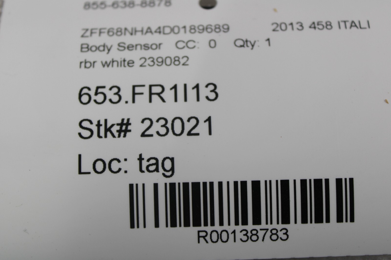 Ferrari California, 458, FF, Rear Bumper Parking Sensor, Used, P/N 239082