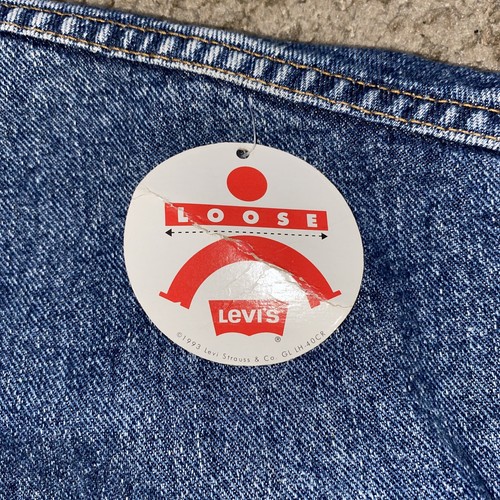 Giacca camionista vintage anni '90 Levi's Denim nuova con etichette taglia L blu lavaggio medio - Foto 5 di 11