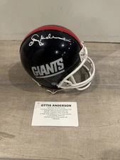 TRI STAR COA OTTIS ANDERSON SIGNED AUTOGRAPHED MINI HELMET GIANTS