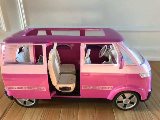 Barbie Volkswagen Microbus Vehicle Van (Purple) w Working Horn and