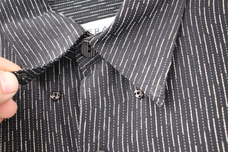 Jhane Barnes mens M Made in italy long sleeve button down shirt rayon acetate - Image 4 of 4