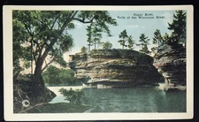 Postcard Sugar Bowl Wisconsin Dells & River Rock Formation c1920s