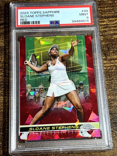 SLOANE STEPHENS 2024 Topps Chrome Tennis Sapphire Red Refractor /5 #99 PSA 9