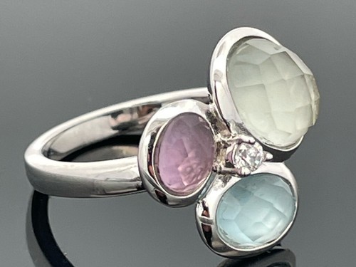 SCHMUCKJAGD RING GR.16 (CA.50) AUS 925/-SILBER MIT MULTI EDELSTEINE - Bild 2 von 3