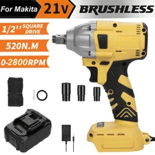 Cordless Electric Impact Wrench Gun 1/2'' High Power Driver with Li-ion Battery