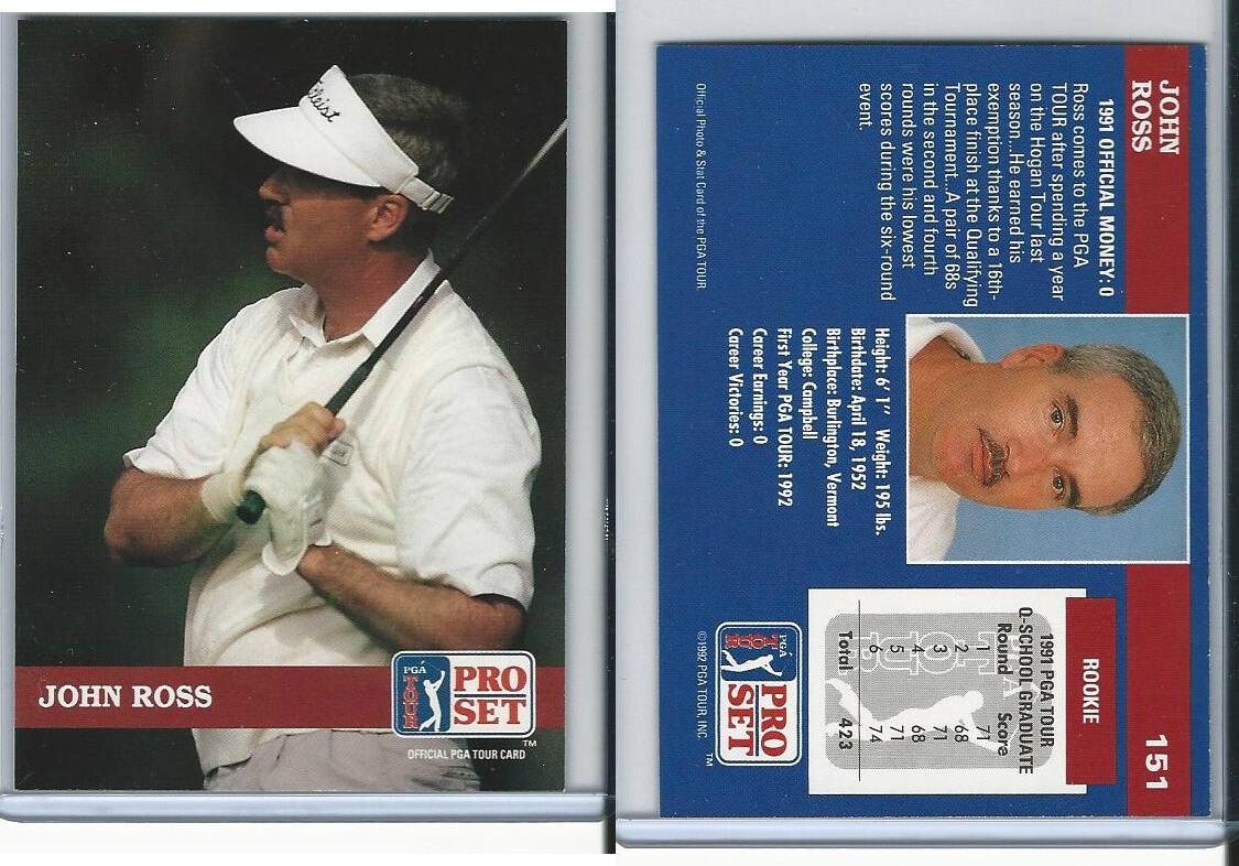 1992 Pro Set Golf PGA Tour, #151 John Ross