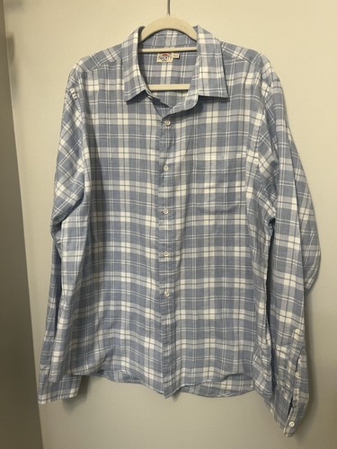 Faherty men’s XXL 2X long sleeve button down shirt Blue cotton EUC