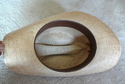 VINTAGE DURANGO WOVEN FIBER STRAW WESTERN COWBOY HAT - LEATHER BAND SIZE 7 USED - Picture 4 of 5