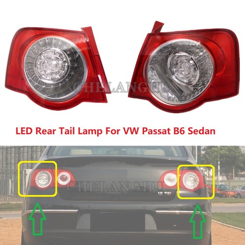 Pair LED Rear Lamp Tail Light For VW Passat B6 Sedan 2006 2007 2008