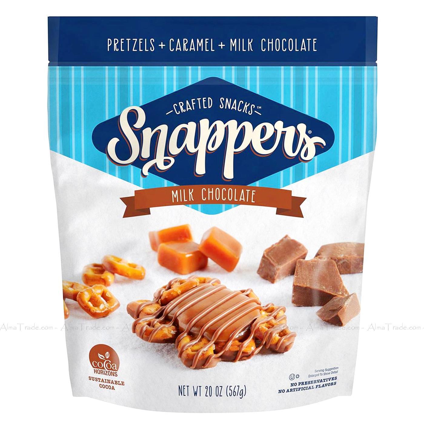 Crafted Snacks Snappers Milk Chocolate Caramel Pretzels Treat Bites Pack of 567g