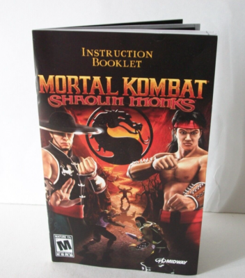 Mortal Kombat Shaolin Monks Manual Only NO GAME PlayStation 2 PS2