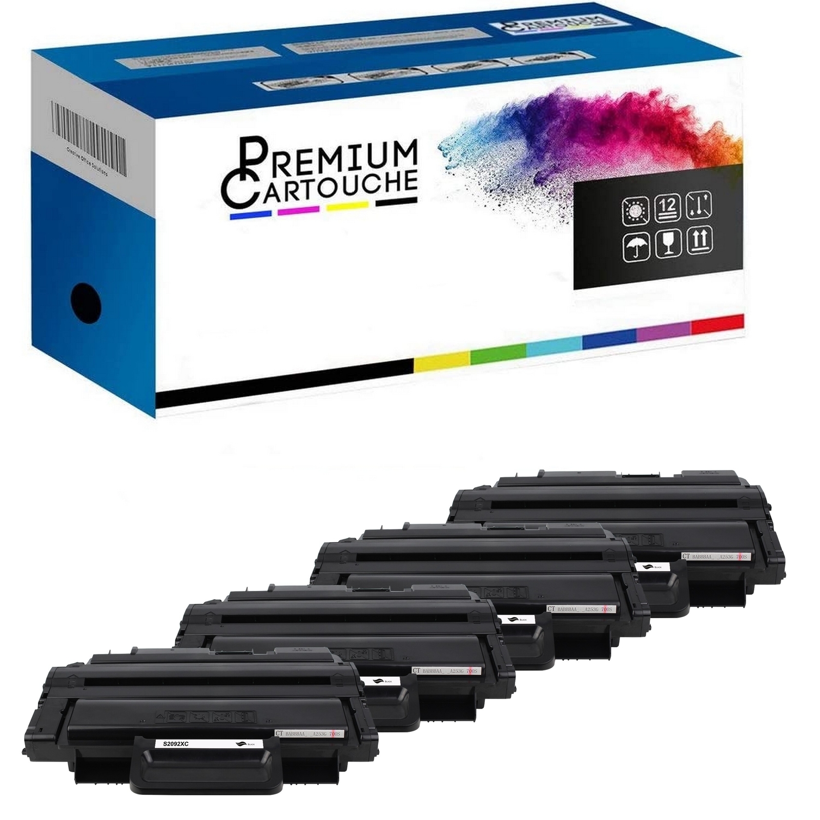 Toner MLT D2092L noir compatible Samsung pack de 4 idéal pour le télétravail et bureau
