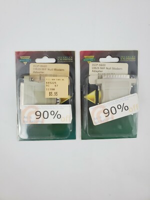 Lot of two DB25 Null Modem Adapter M/F 25 Pin Male/Female Adaptors