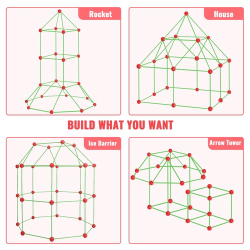 180/140PCS Building Your Own Den Kit Kid Play.Construction.Fort Tent.Making Gift - Picture 15 of 19