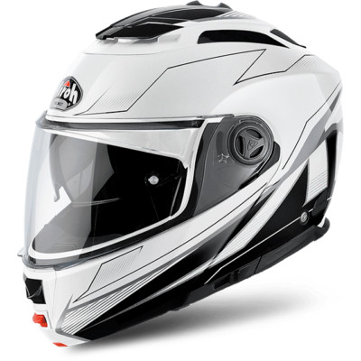 AIROH HELMET PHANTOM S SPIRIT 2018 WHITE GLOSS FLIP UP HRT