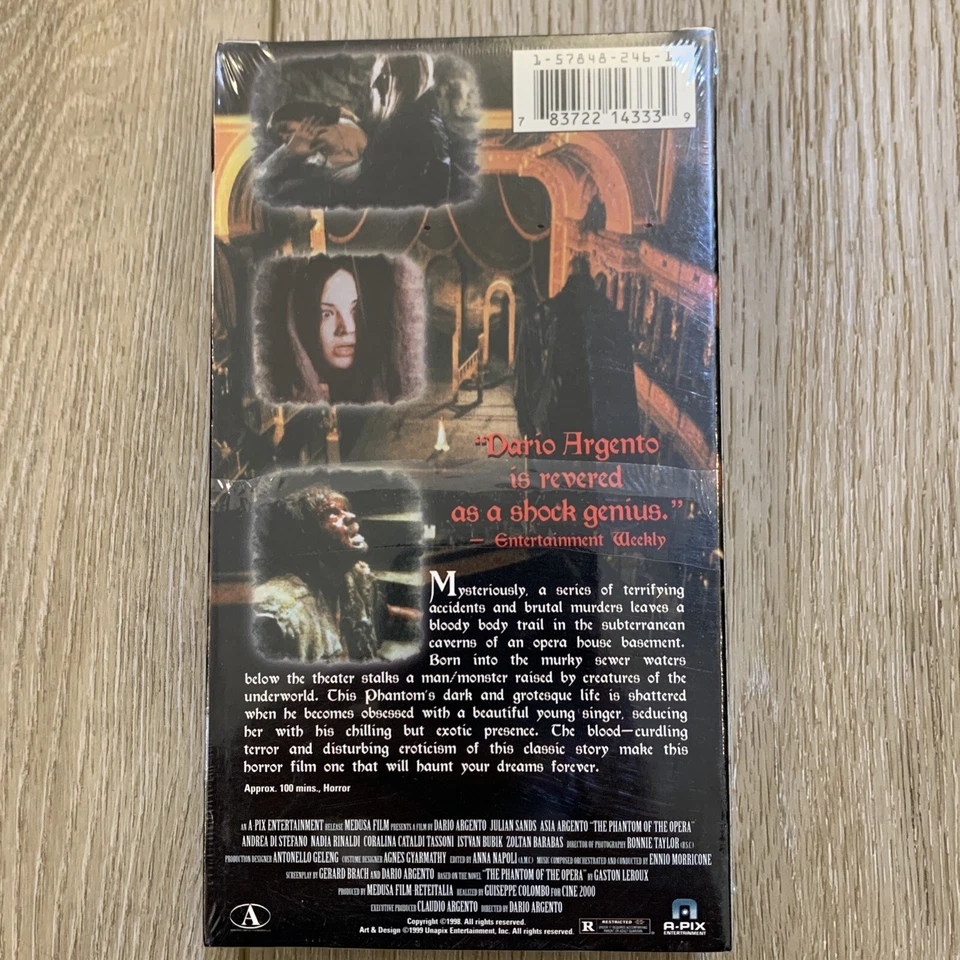 BRAND NEW Phantom Of The Opera (VHS, 1999) Dario Argento RARE Sealed OOP - Image 2 of 4
