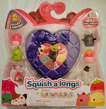 Squishmallows Squish-a-Longs Series 2 Heart Mini Figure 4-Pack Purple Valentine