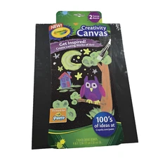 Crayola Paint Canvas Sets Black Creativity Art Center Kids School Draw Fun 