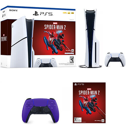 PS5 Slim Console Marvels Spider-Man 2 Bundle + PS5 DualSense