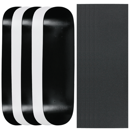 5 Blank Skateboard Decks Black & White 8.5" + Griptape - Picture 1 of 3