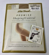 Nice Touch Promise Shaping Control Top Pantyhose Size B Nude