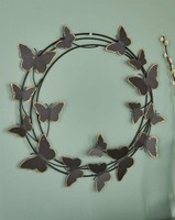 "3D Metall Wanddeko \"Schmetterlinge\" Schwarz & Gold Ø 50Cm Wand Deko Bild Schmuck"
