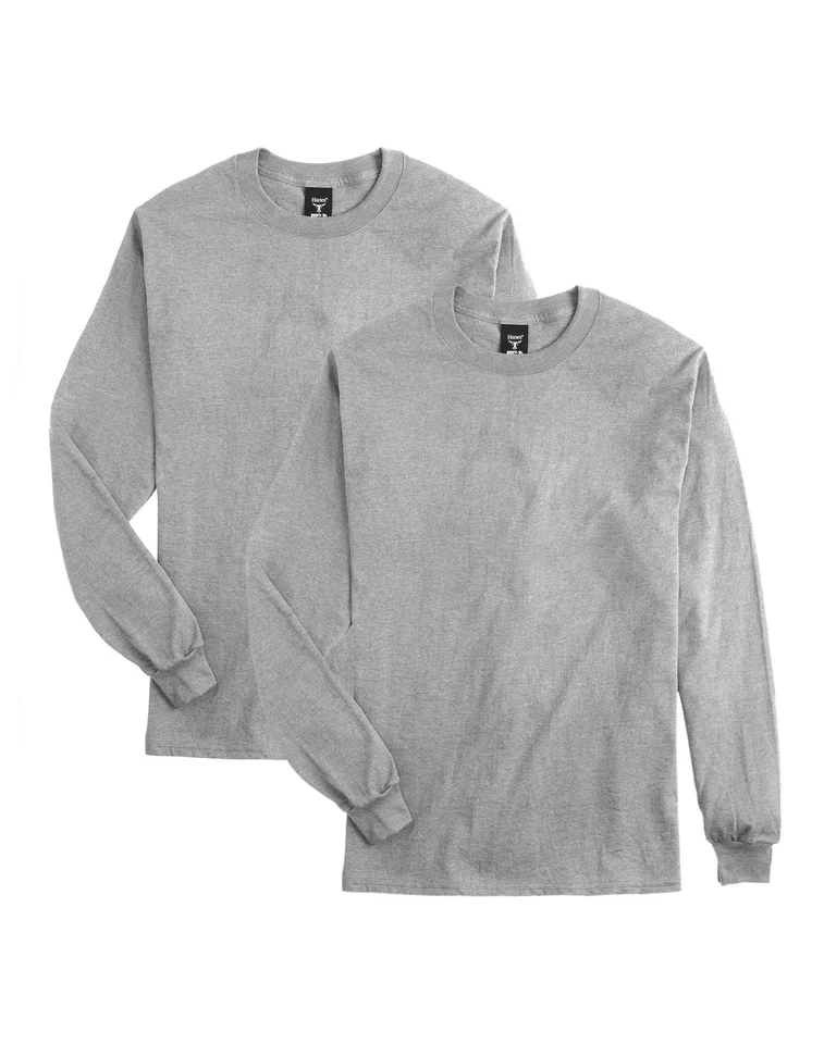 Hanes Beefy-T Unisex Long-Sleeve T-Shirt, Value 2-Pack