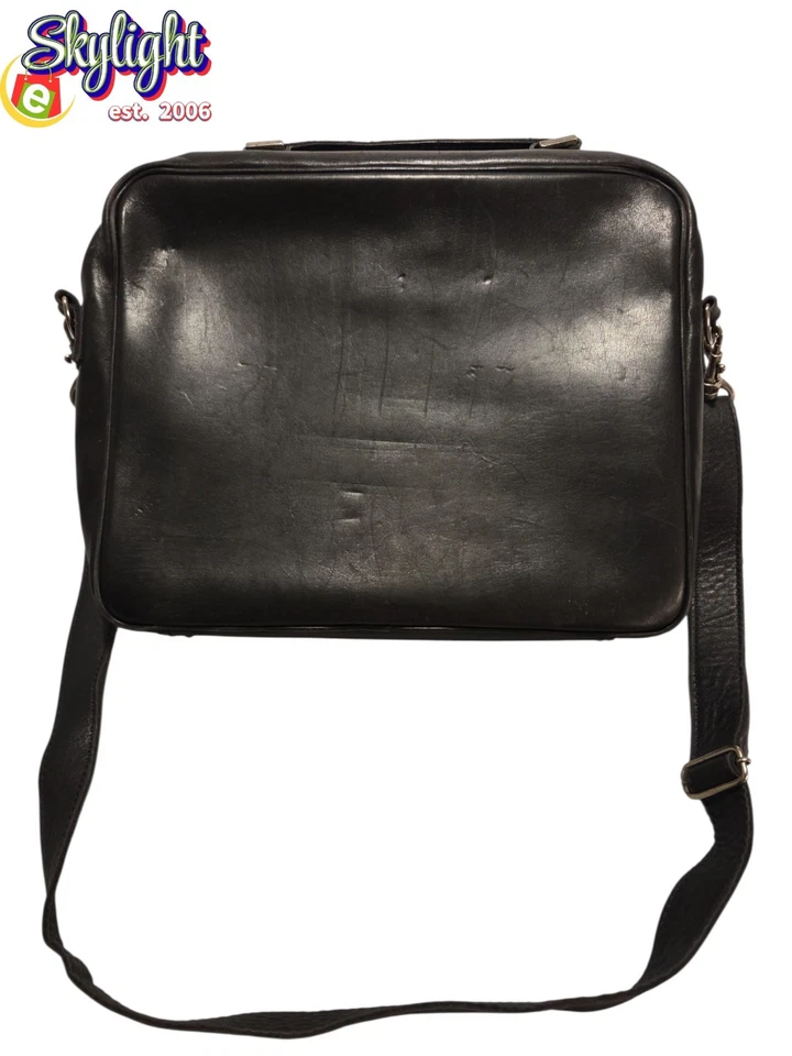 Vintage Y2K Leather Calvin Klein Black Business Briefcase Shoulder Laptop Bag CK - Image 3 of 4
