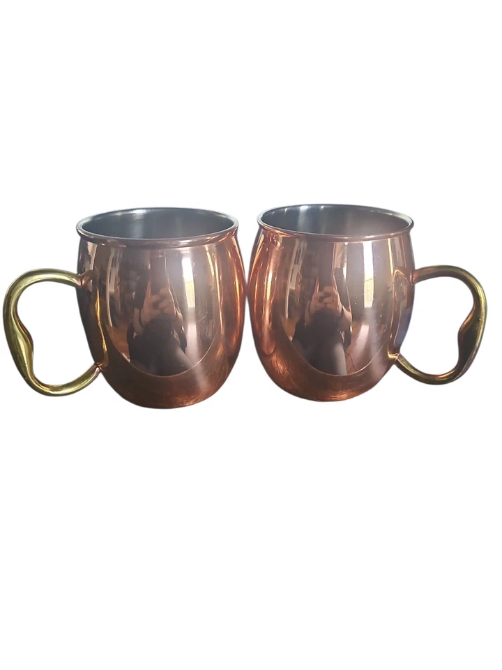 Tazas de mula Godinger Silver Art Co Moscow. Color cobre. Metal. Estampado. Foto 2 de 4