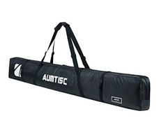 Single Ski Bag Travel Padded to Transport Skis Gear Pocket with black-170cm
