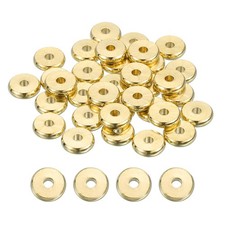 60 Pack Flat Round Spacer Beads 8mm Brass Heishi Beads for Jewelry Making