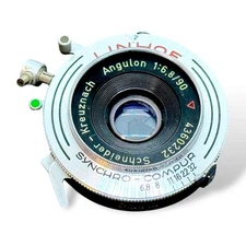 Schneider-Kreuznach 90mm f6.8 Angulon Synchro-Compur Lens Linhof Sinar Board