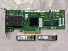 LSI DUAL-PORT 4GB FC HBA LSI7204EP-LC L3-25065-00B W/ TWO 4GB SFPs