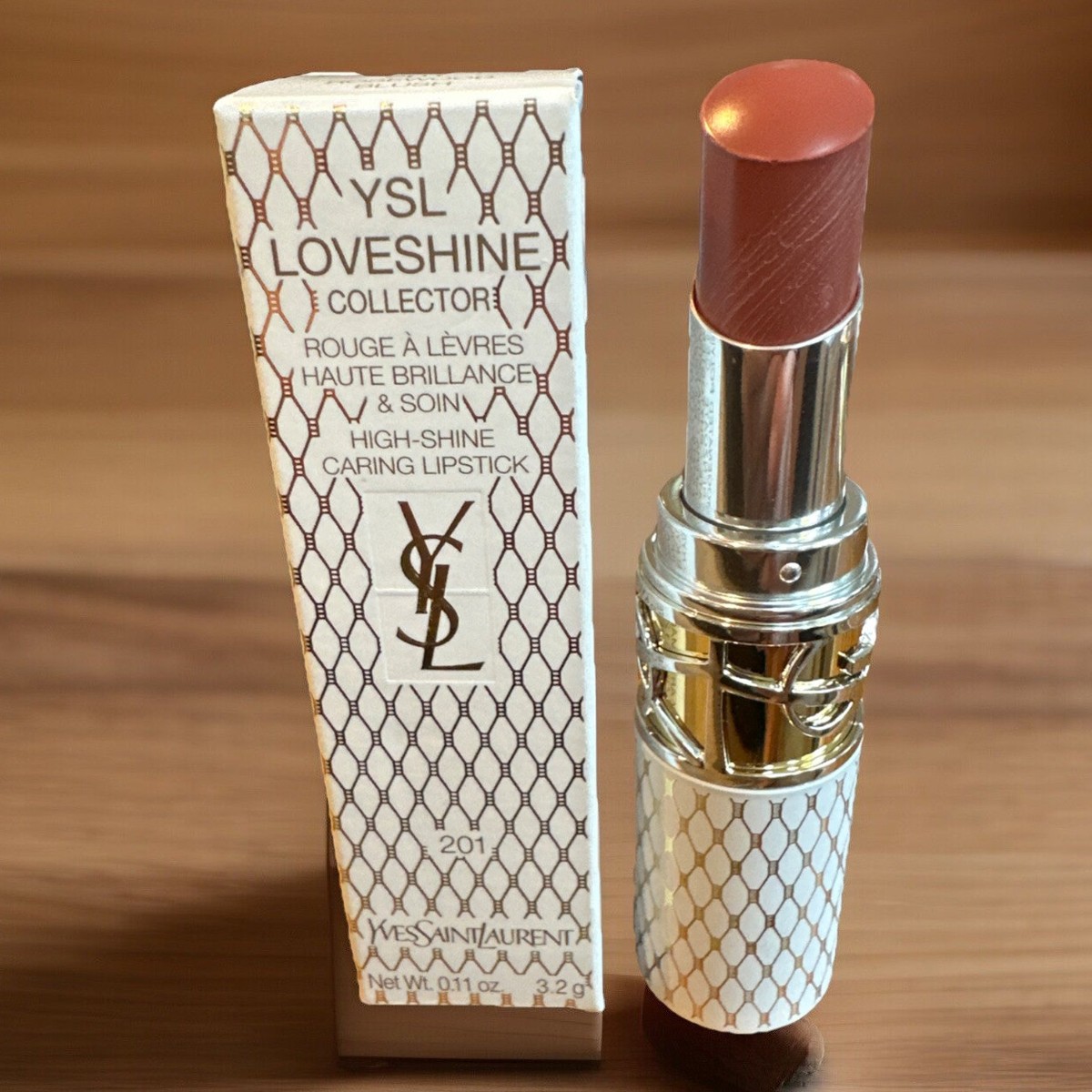 YSL Loveshine Collector Caring Lipstick .11oz High Shine 201