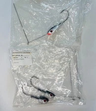 3- Spinnerbait Bodies 2oz. & 2 1/2oz. Musky King Spin 8/0 Hook Shad