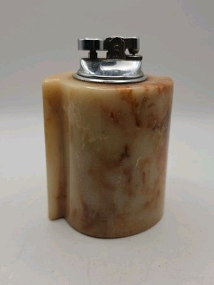 Vintage Japan Table Lighter Stone Base with Chrome Flint Mechanism Needs Service
