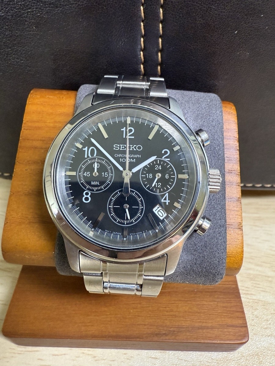 Seiko Men's Black Watch - 6T63-00A0 for sale online | eBay