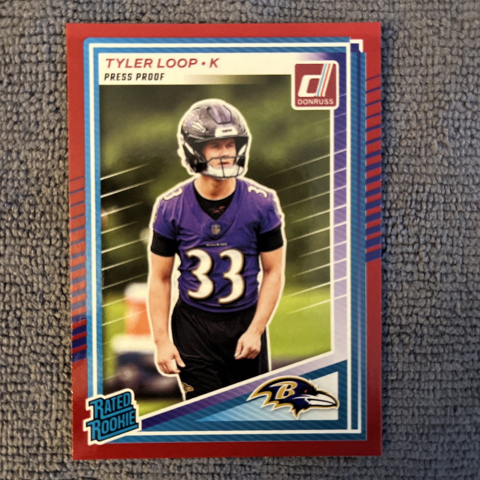 2025 Panini Donruss - Rated Rookie Tyler Loop #382 Press Proof Red (RC)