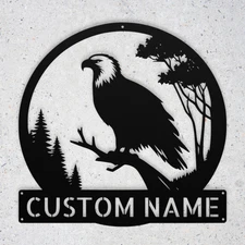 Custom Bald Eagle Metal Sign Personalized Art Home Decor Gift Indoor Outdoor