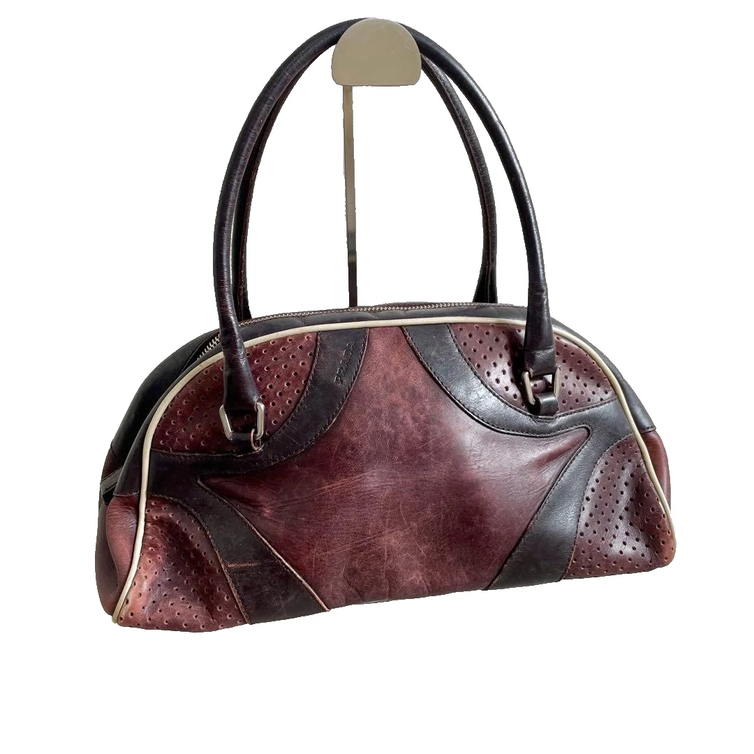 PRADA Bowling Leather Exterior Medium Bags & Handbags for Women