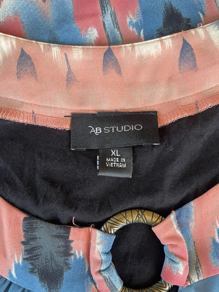 Blusa boho forrada sin mangas multicolor AB Studio talla XL Foto 3 de 4
