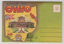 Ohio, Linen Souvenir Folder/Multi Views
