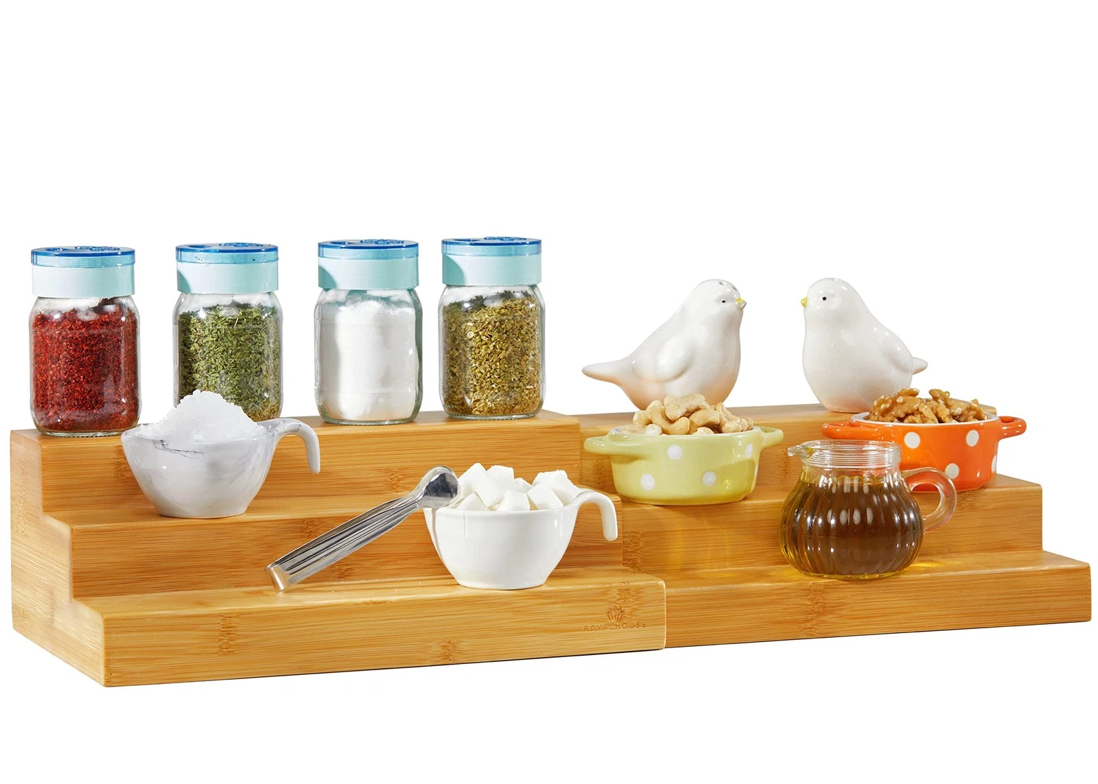 Expandable Spice Rack Organizer, 3-Tier Adjustable Kitchen Cabinet, Counterto...