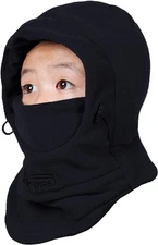 Kids Children'S Balaclava Hat Fleece Ski Face Mask Winter Cap Adjustable Double