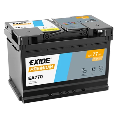 BATTERIE EXIDE PREMIUM L3 12V 77AH 760A 278X175X190 +D EA770