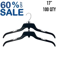 Black Clothes Hangers 17" for shirts  100 pieces (IT#56)